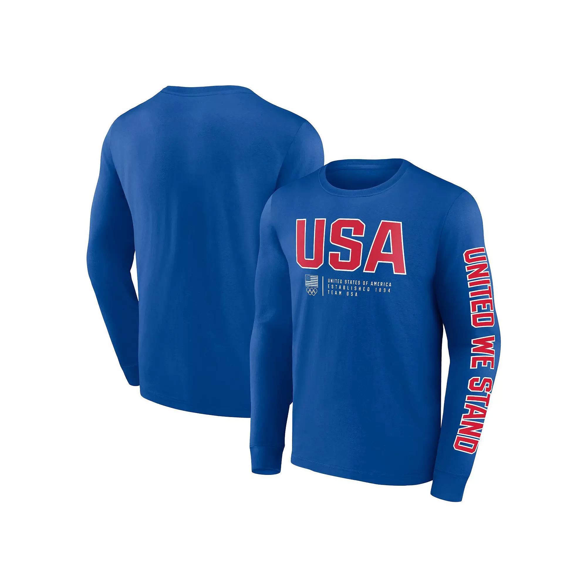 Men's Fanatics Branded Royal Team USA Strive For Gold Long Sleeve T-Shirt,  Product Image
