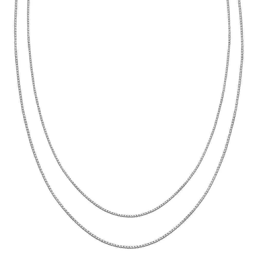 PRIMROSE Sterling Silver Box Chain Necklace Set, Women's, Grey Product Image