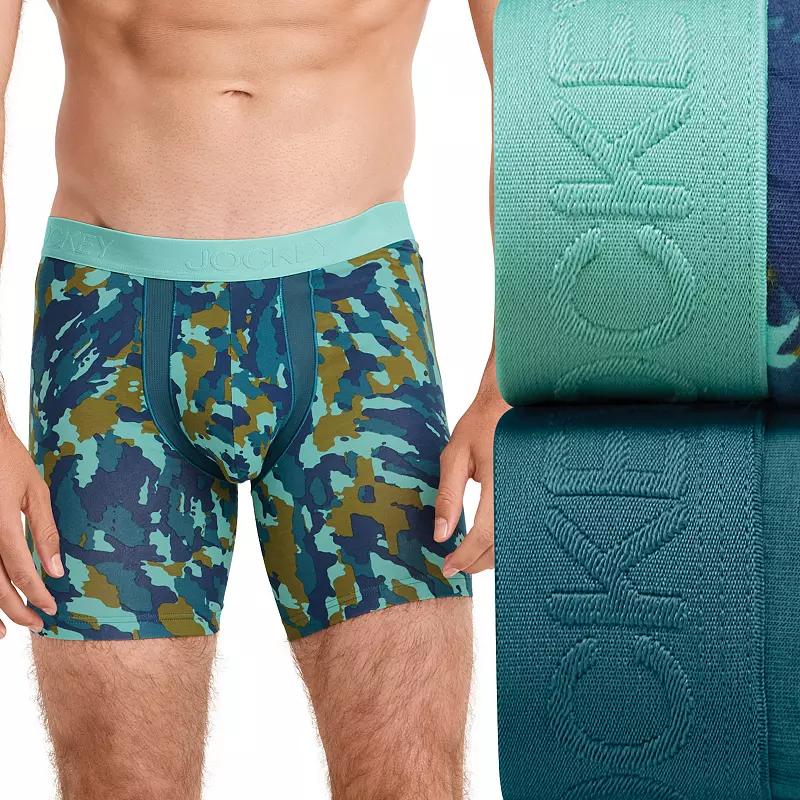 Big & Tall Jockey® 2-Pack Big Man Chafe Proof Pouch Cotton Stretch 6" Boxer Brief, Men's,  Product Image