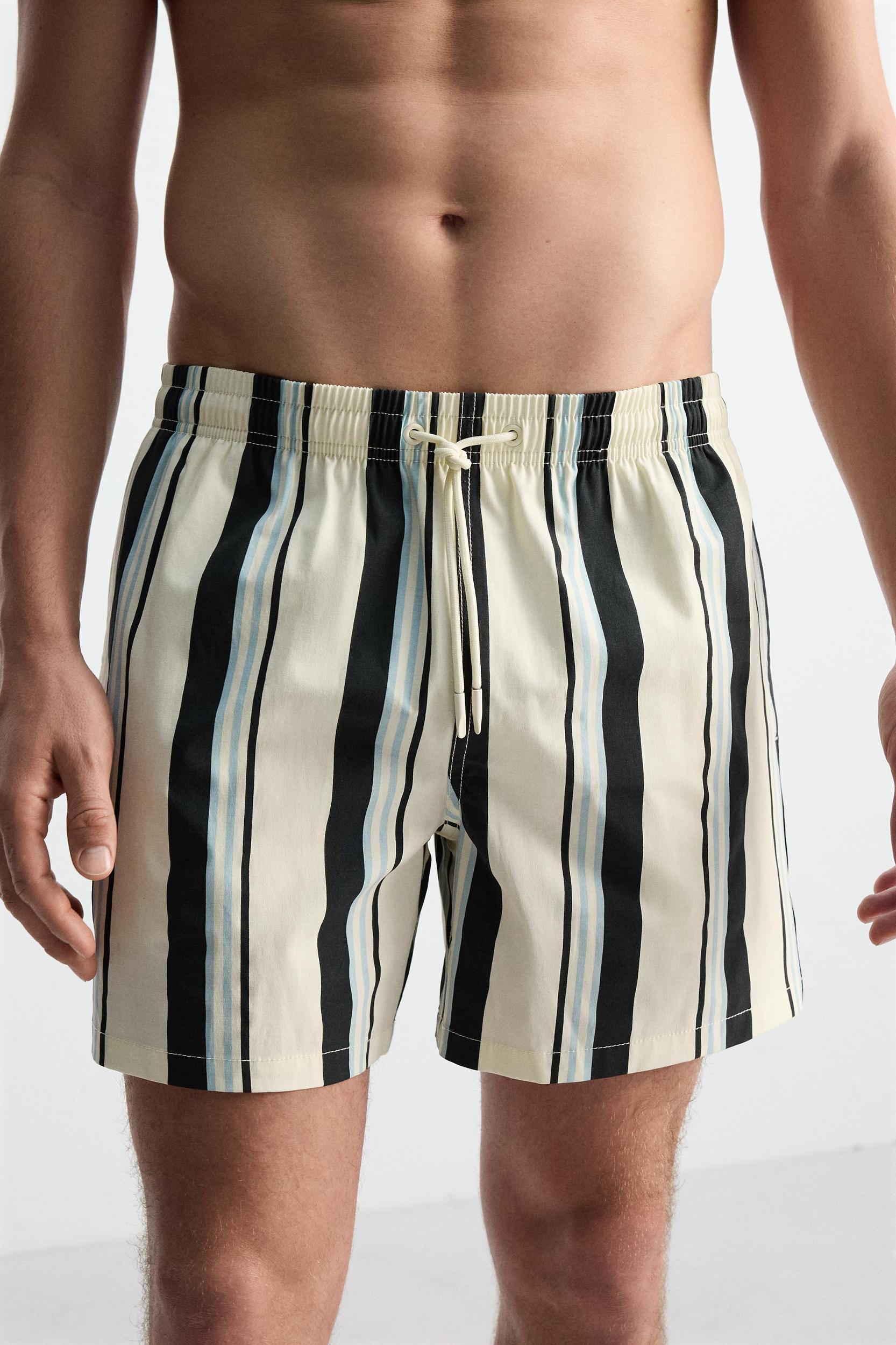 STRIPED MID-LENGTH SWIMSUIT Product Image