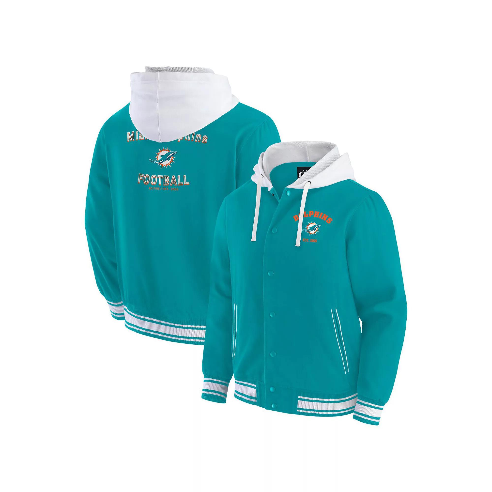 Men's Darius Rucker Collection by Fanatics Aqua Miami Dolphins Full-Snap Hoodie Jacket, Size: 2XL, Turquoise A Product Image