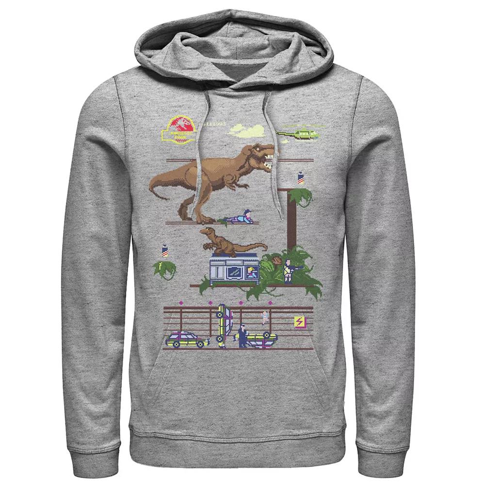 Men's Jurassic Park Digital Video Game Scene Graphic Pullover Hoodie,  Product Image