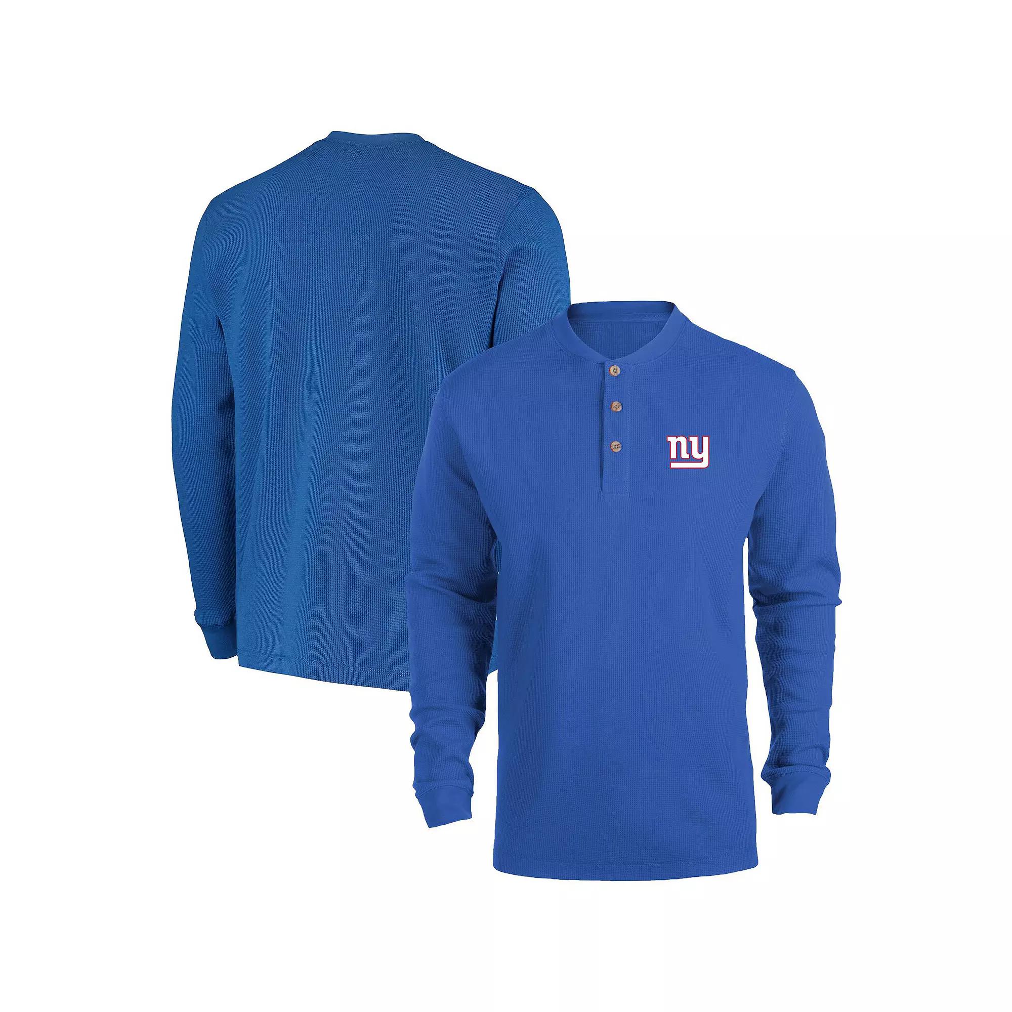 Men's Dunbrooke Royal New York Giants Logo Maverick Thermal Henley Long Sleeve T-Shirt, Size: 3XL, Blue Product Image