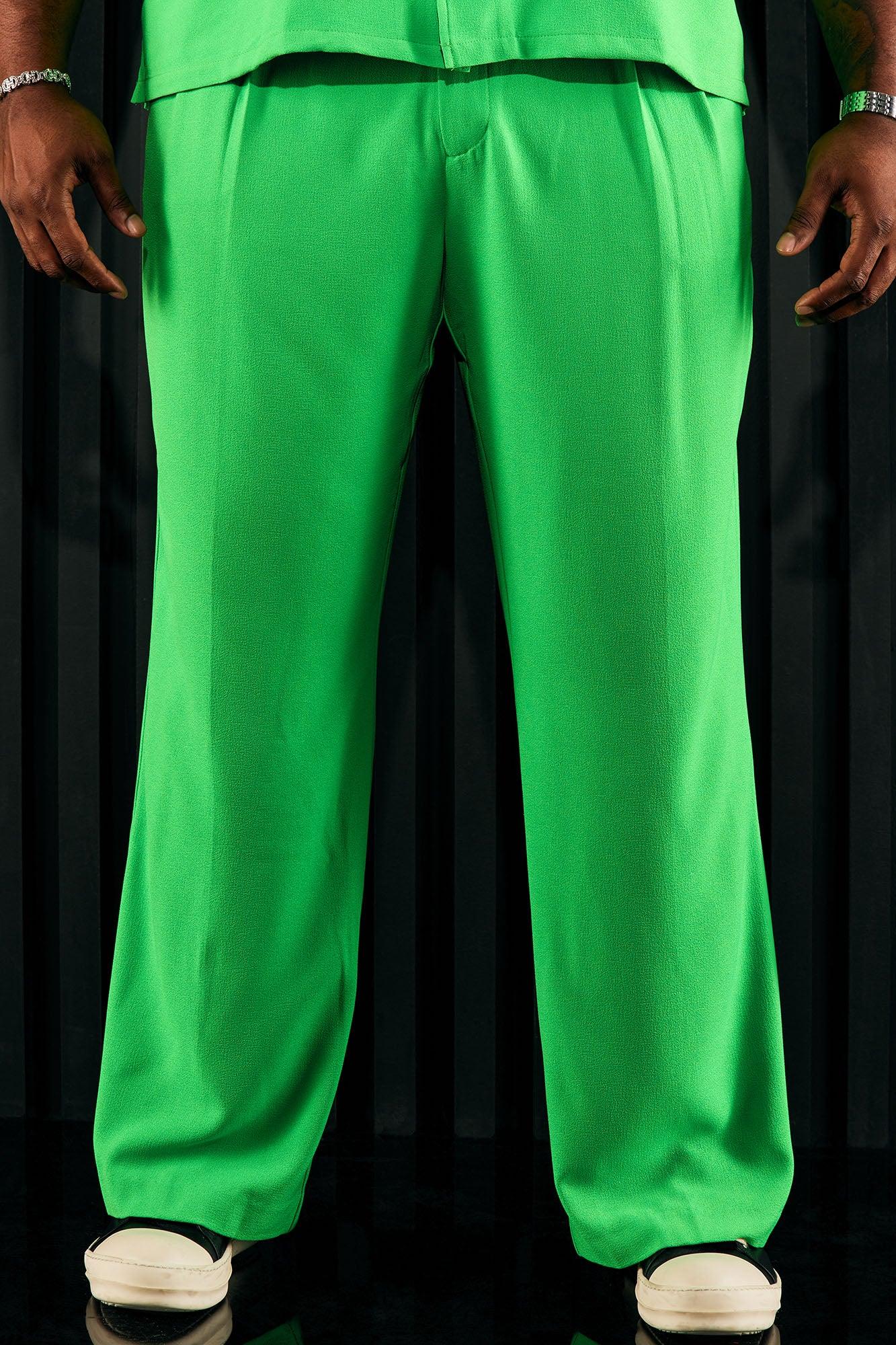 Golden Hour Pleated Loose Trousers - Green Product Image