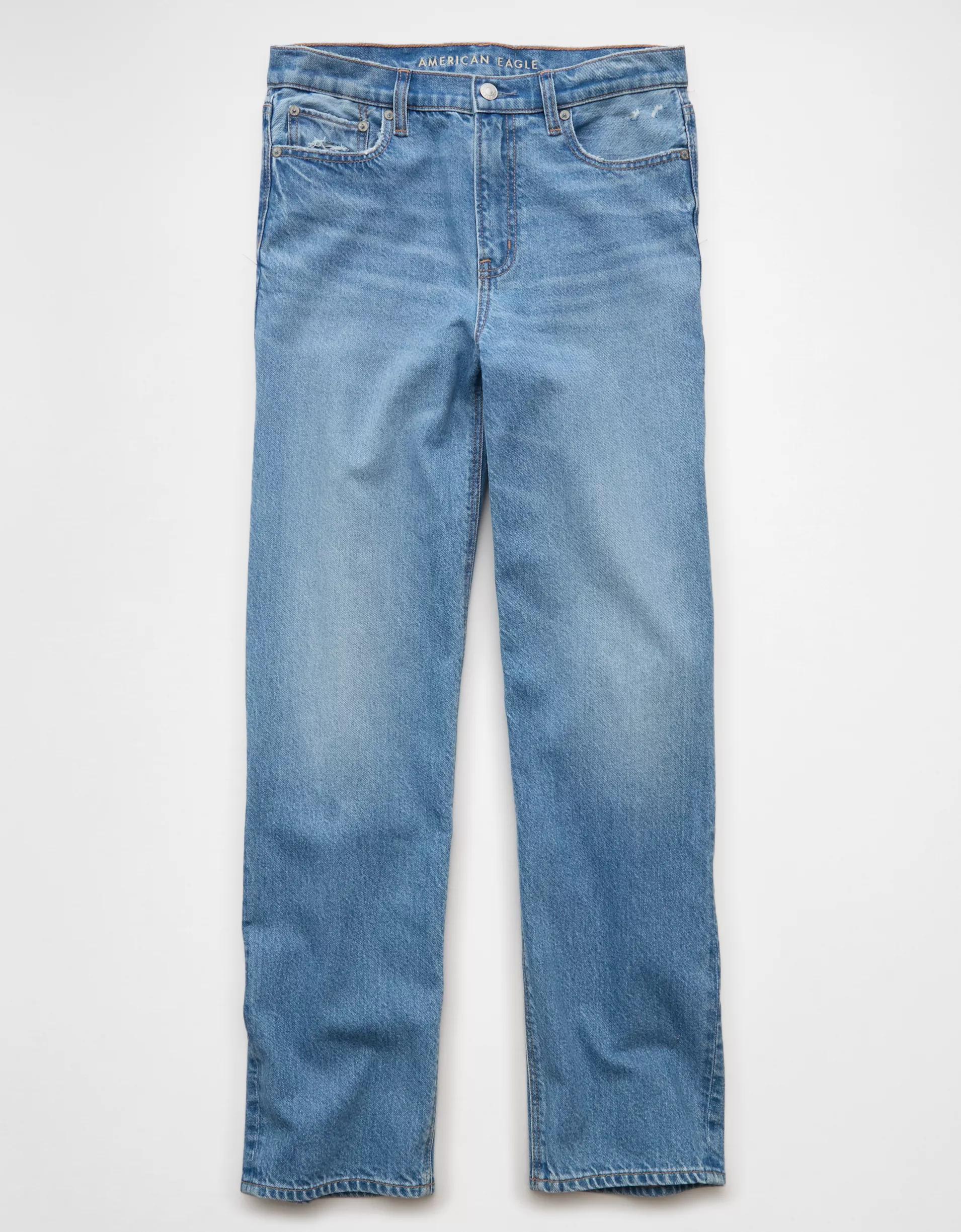 AE Strigid Super High-Waisted Baggy Straight Jean Product Image