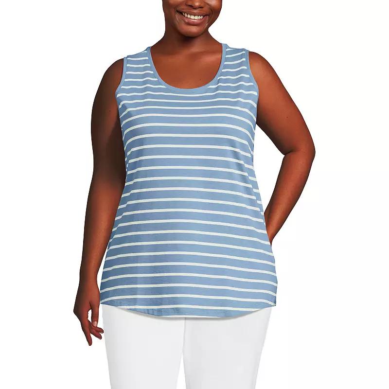 Plus Size Lands' End Scoopneck Tunic Tank Top, Women's, Size: 2XL, Limoncello Yellow Product Image