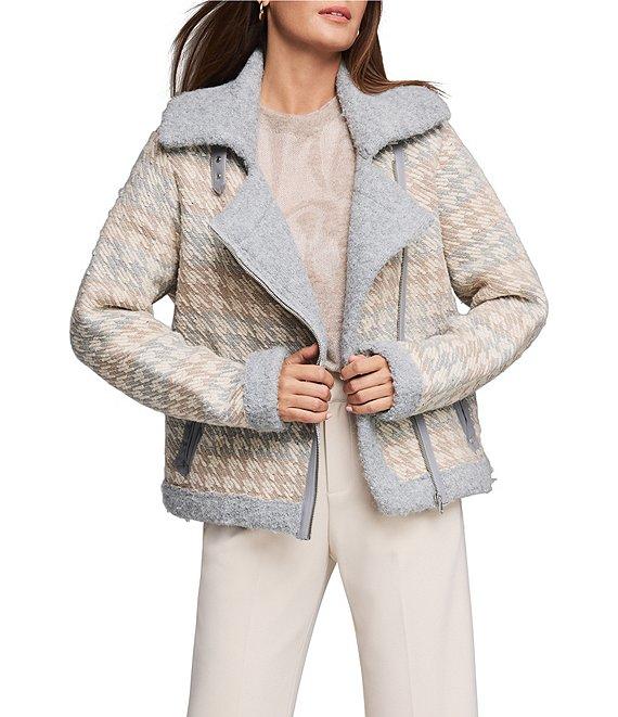 NIC + ZOE Houndstooth Knit Notch Lapel Long Sleeve Jacket Product Image