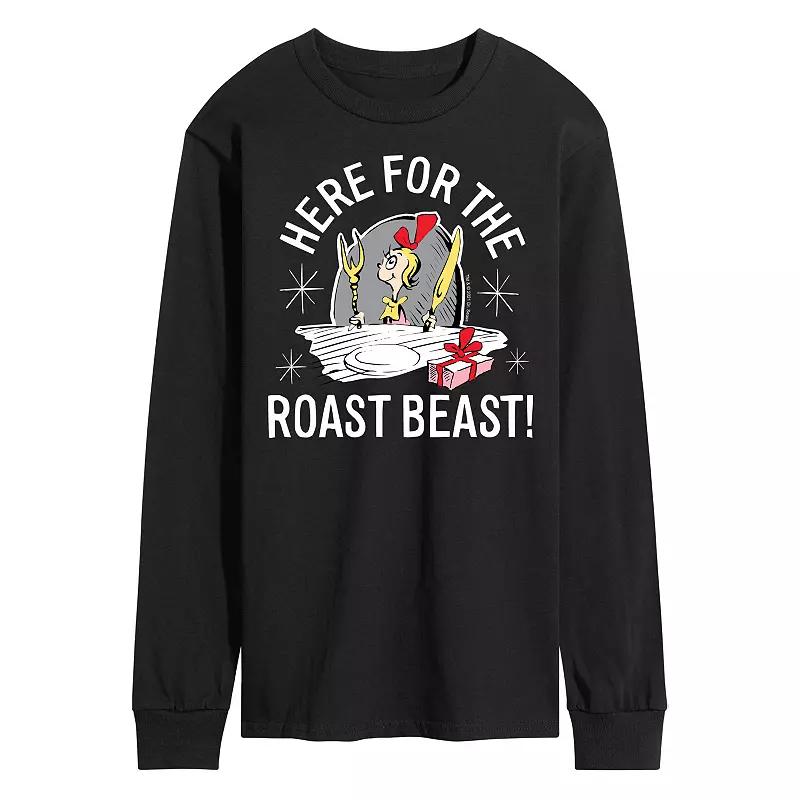 Men's Dr. Seuss Grinch Here For The Roast Beast Long Sleeve Tee,  Product Image