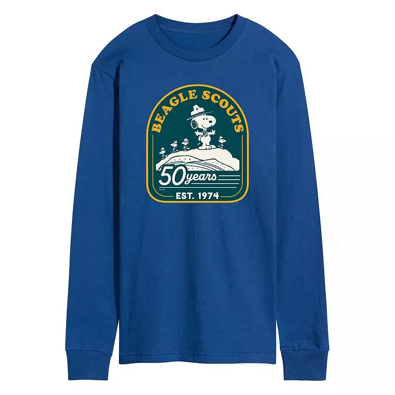 Men's Peanuts Beagle Scout 50 Year Mountain Long Sleeve Graphic Tee,  Product Image