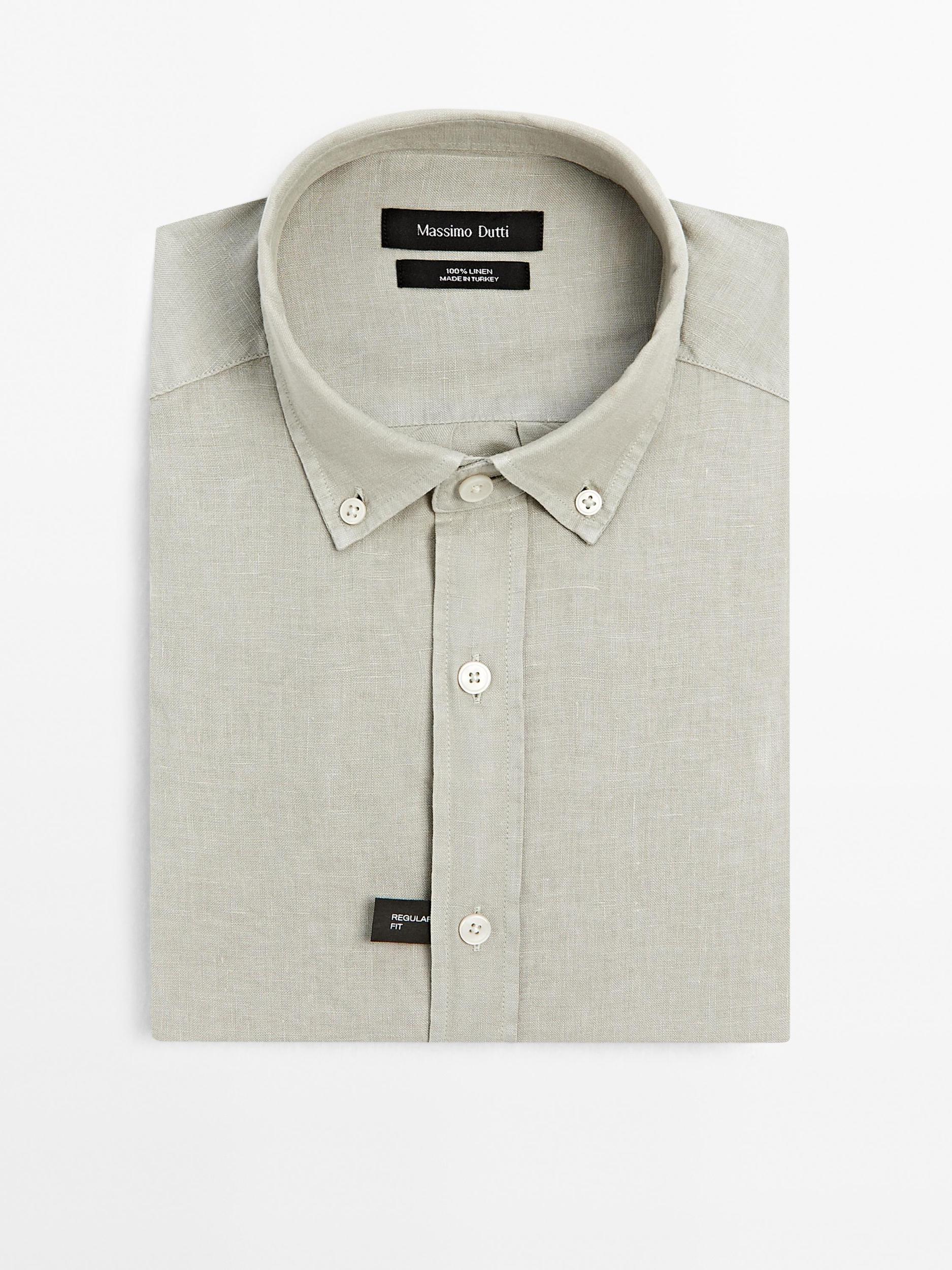 100% linen regular fit shirt Product Image