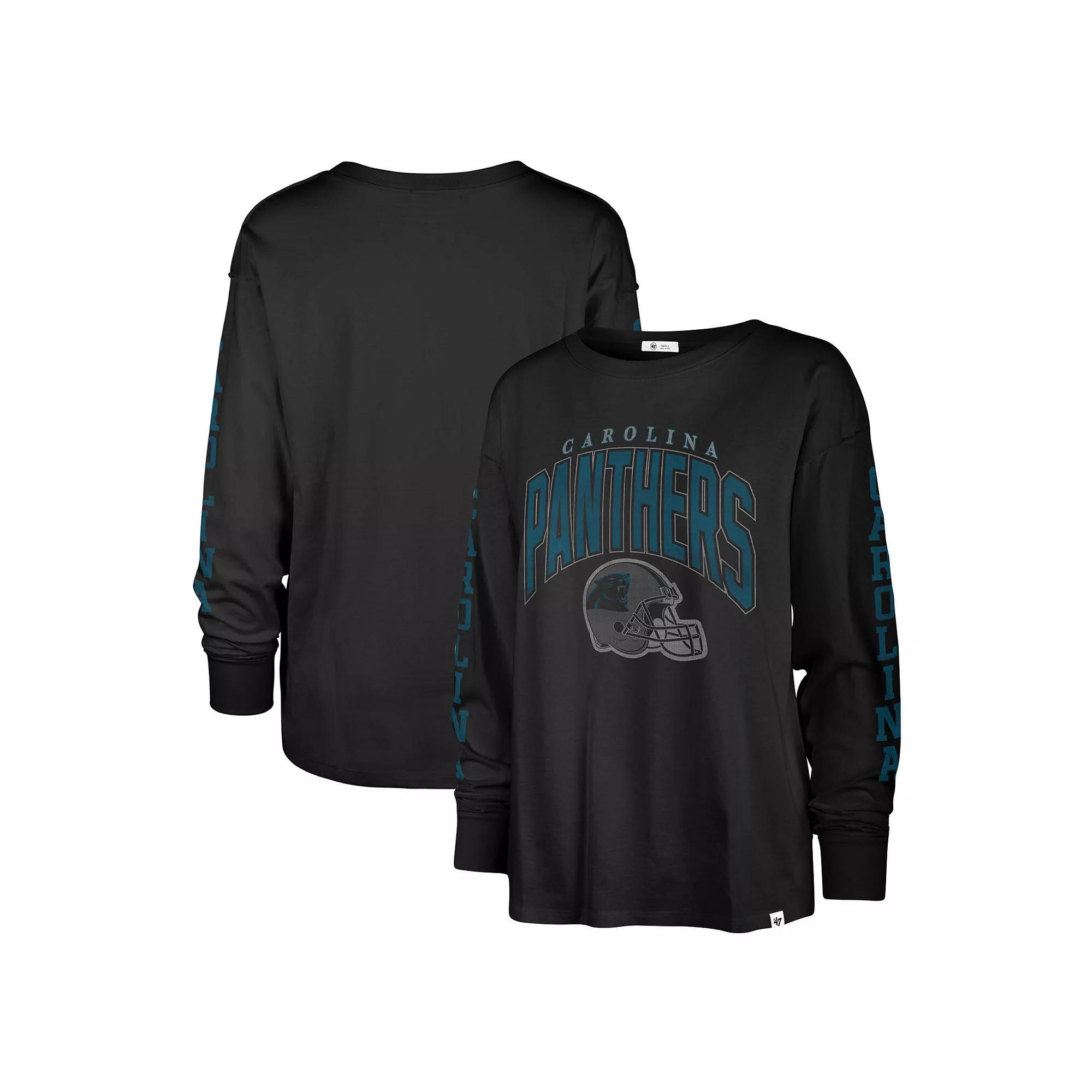 Women's '47 Black Atlanta Falcons Tom Cat Lightweight Long Sleeve T-Shirt,  Product Image