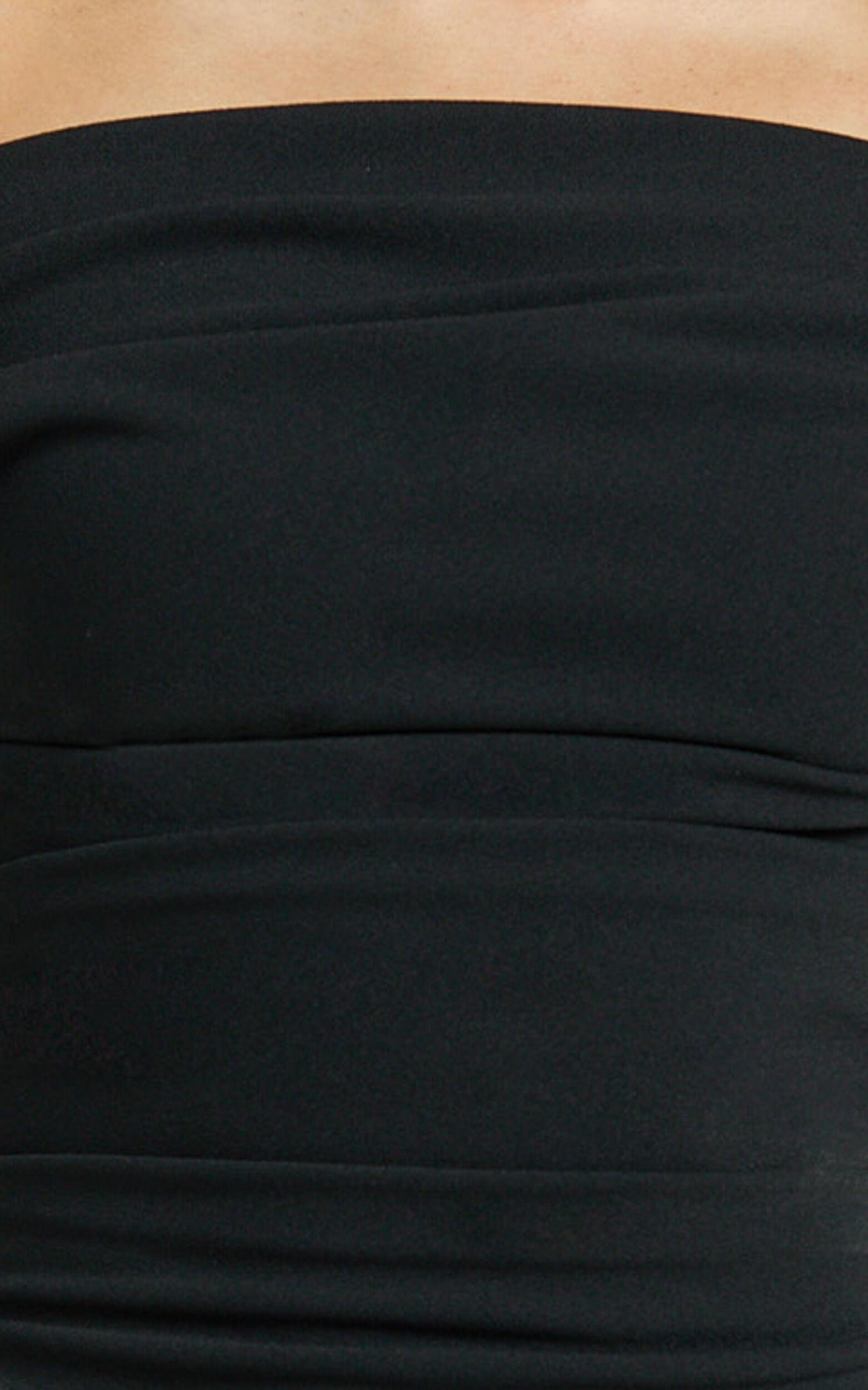 Cleo Top - Off Shoulder Curved Hem Top in Black Product Image