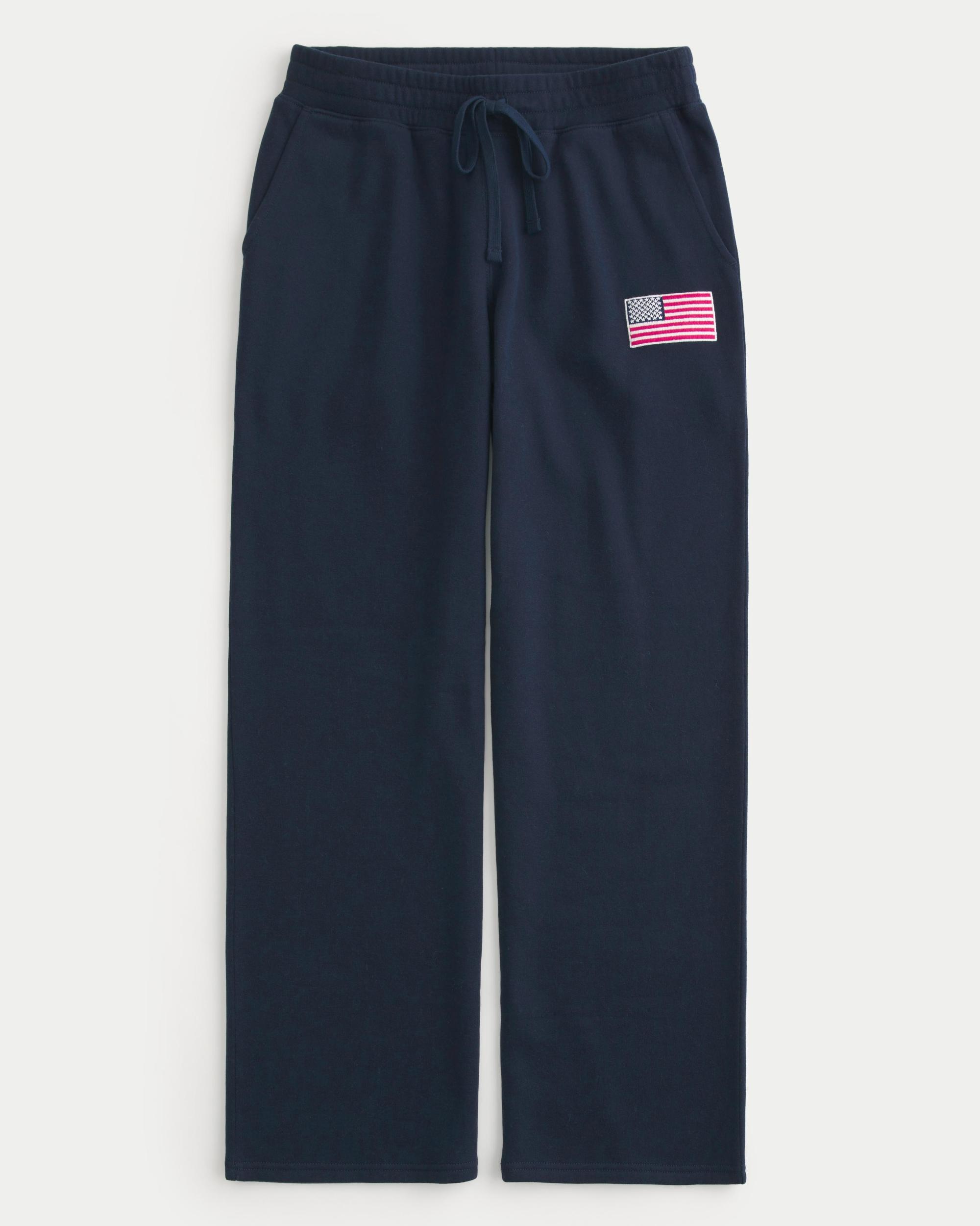 American Flag Graphic Straight Sweatpants Product Image