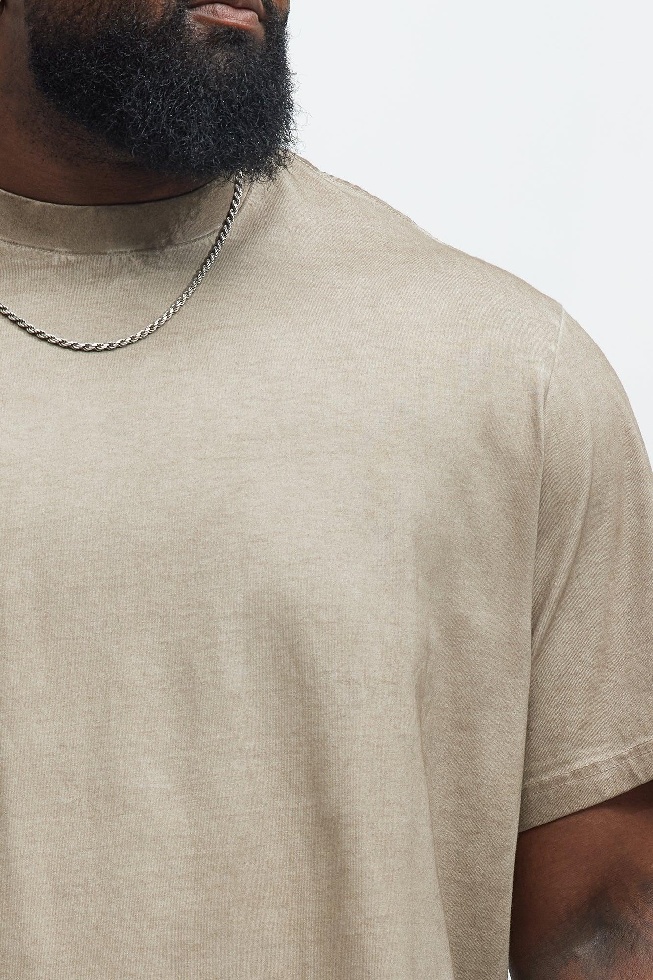 Tinted Wash Oversized Heavyweight Short Sleeve Tee - Brown Product Image