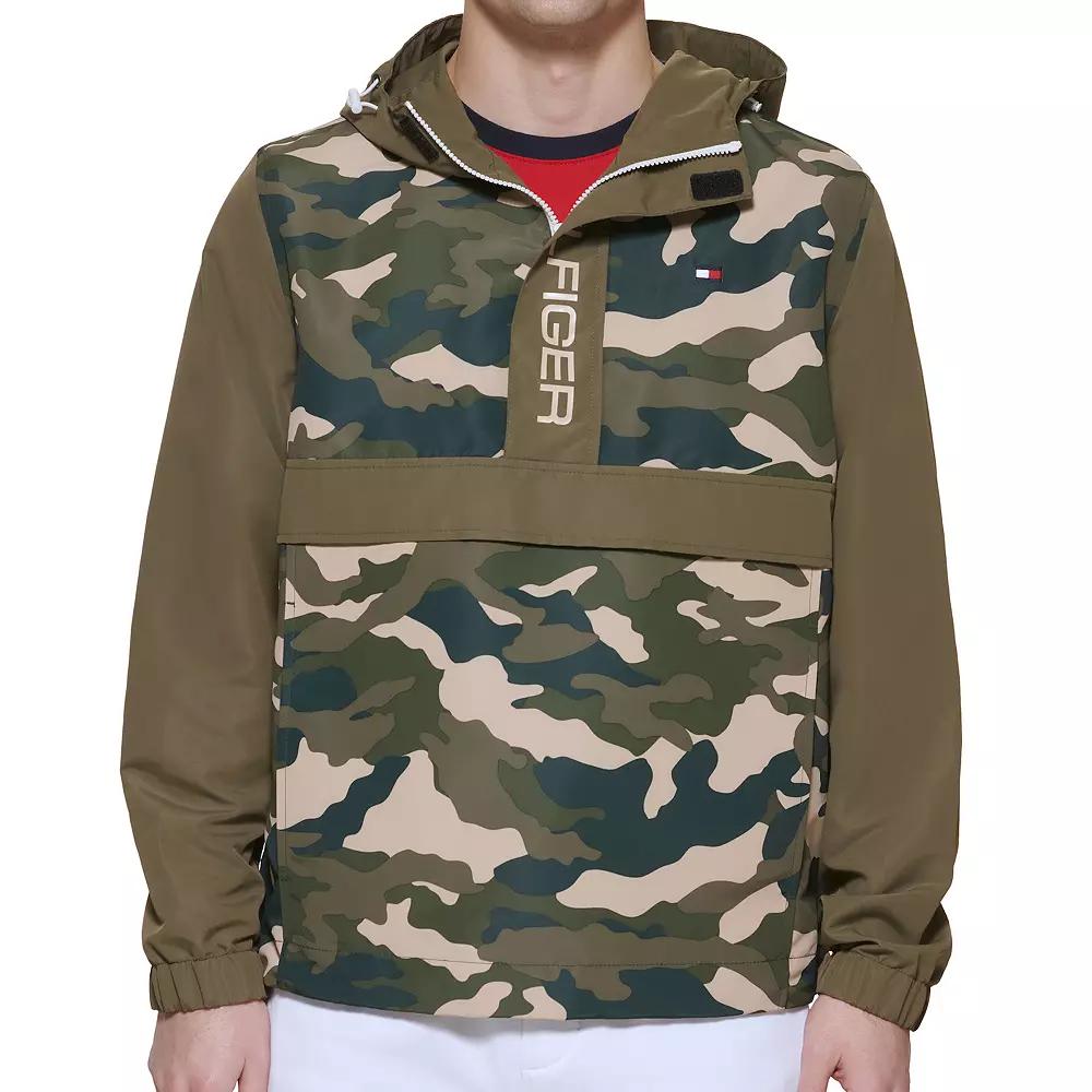 Men's Tommy Hilfiger Colorblock Popover Jacket, Size: XXL, Green Product Image