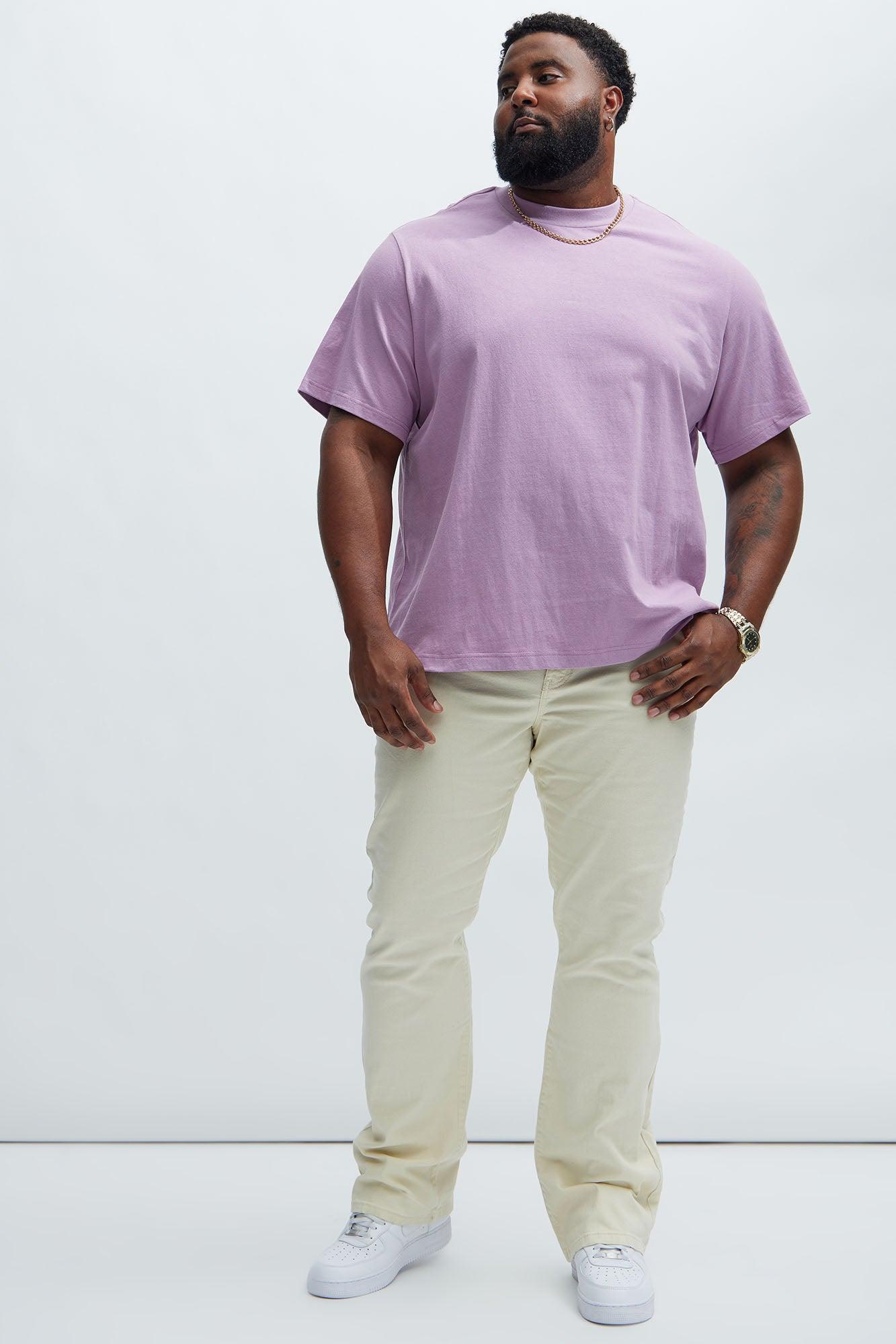 Oversized Heavyweight Short Sleeve Tee - Purple Product Image