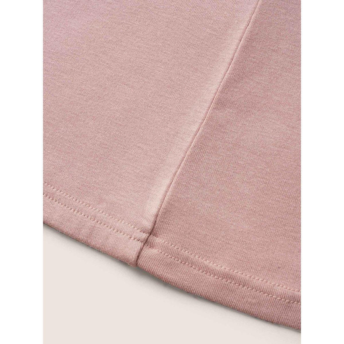 Plus Size Square Neck Solid Rib Knit T-shirt Dirtypink Women Casual Non Square Neck Bodycon Everyday T-shirts BloomChic 14-16/1X Product Image