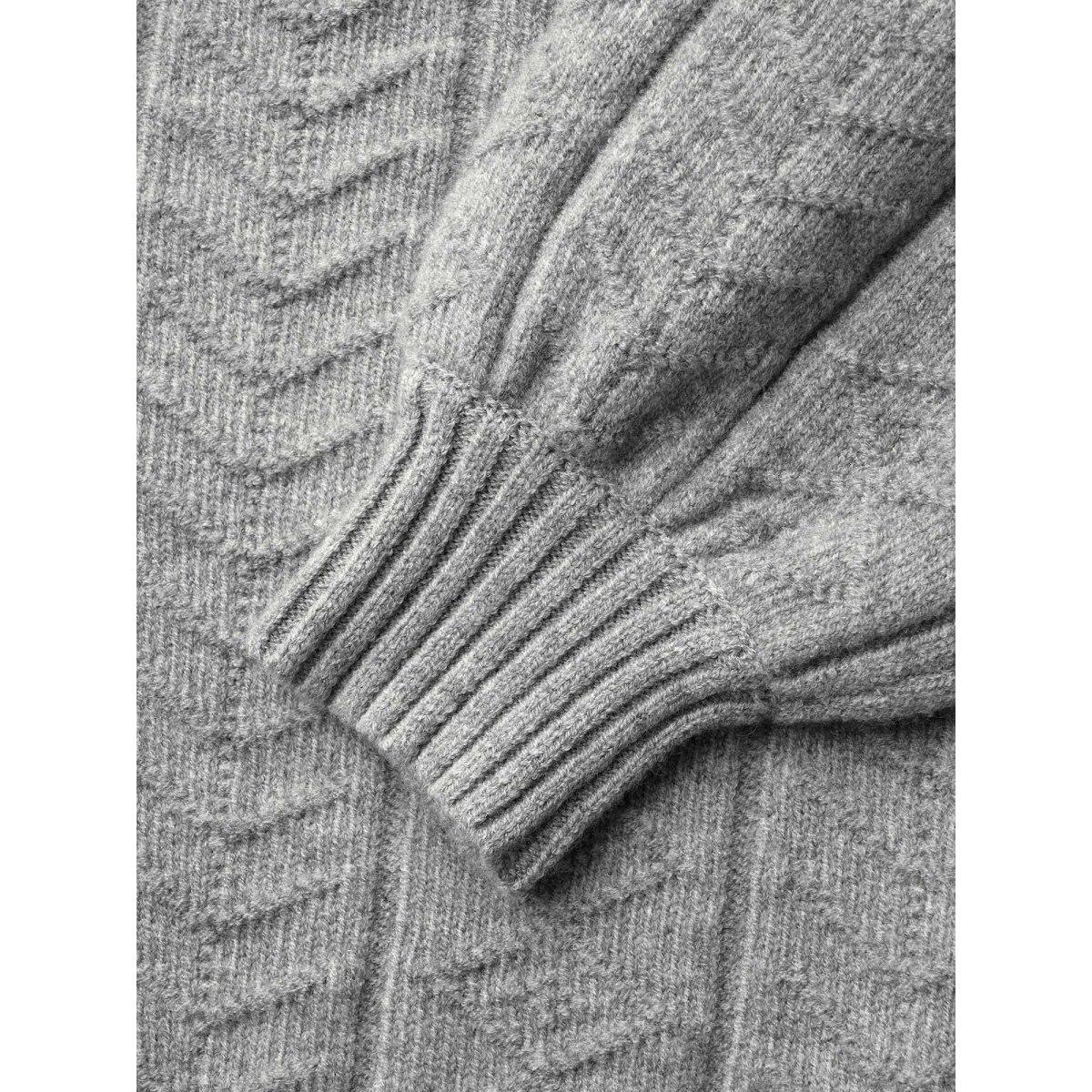 Plus Size Supersoft Essentials Cable Knit Button Up Pullover Mediumgray Women Leisure Loose Long Sleeve V-neck Casual Pullovers BloomChic 12/L Product Image