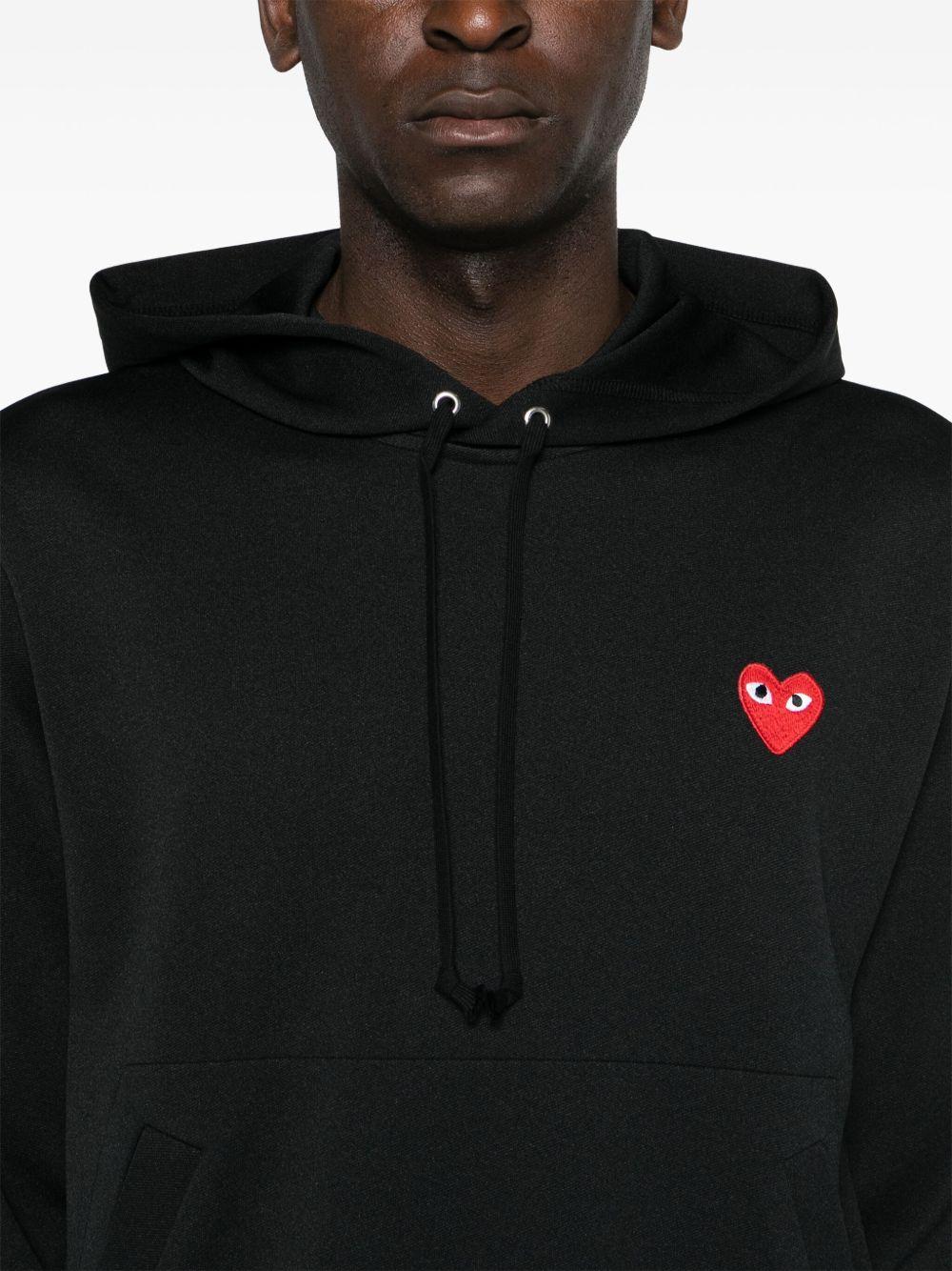 heart-print pullover hoodie Product Image