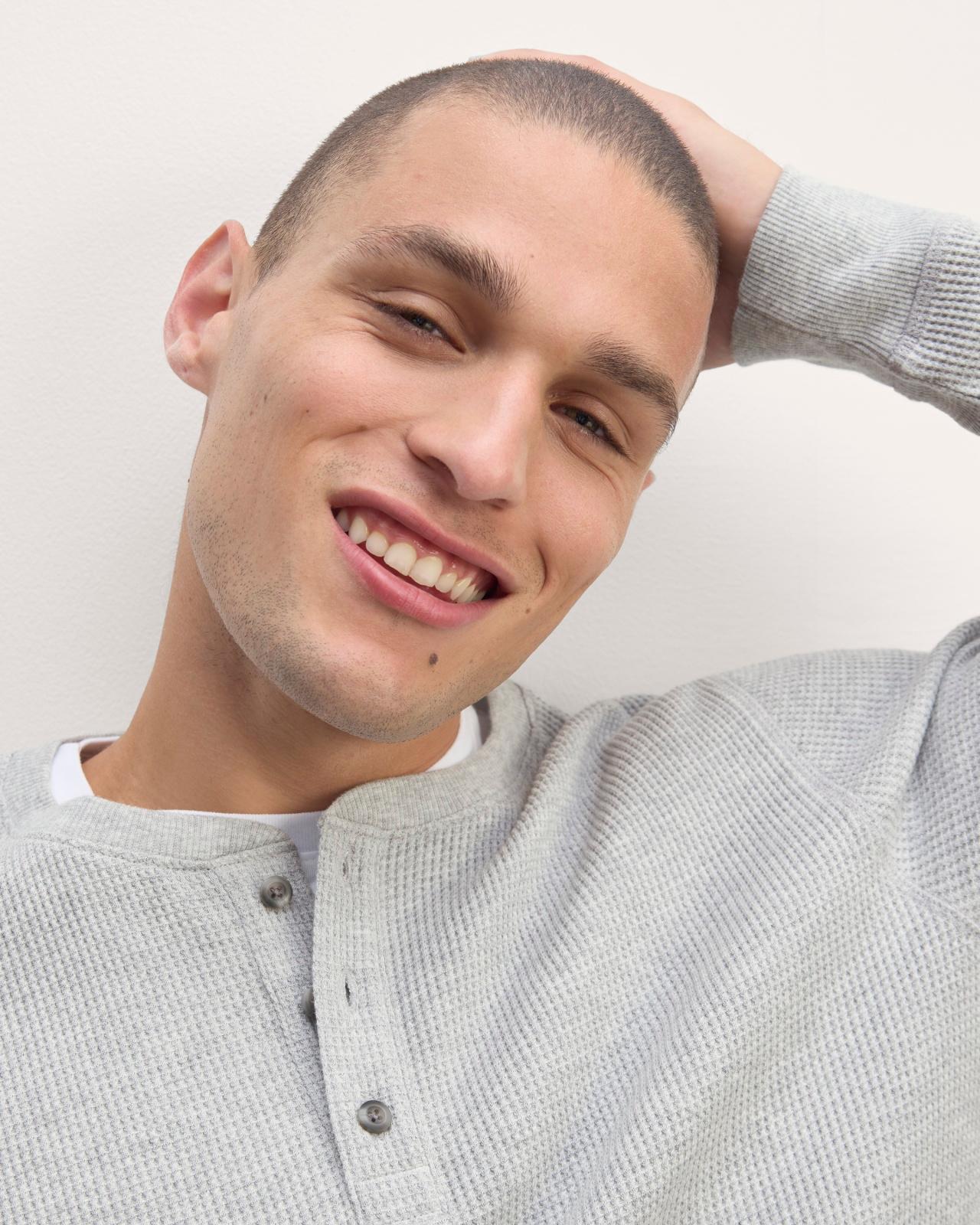 The Waffle Long-Sleeve Henley Product Image