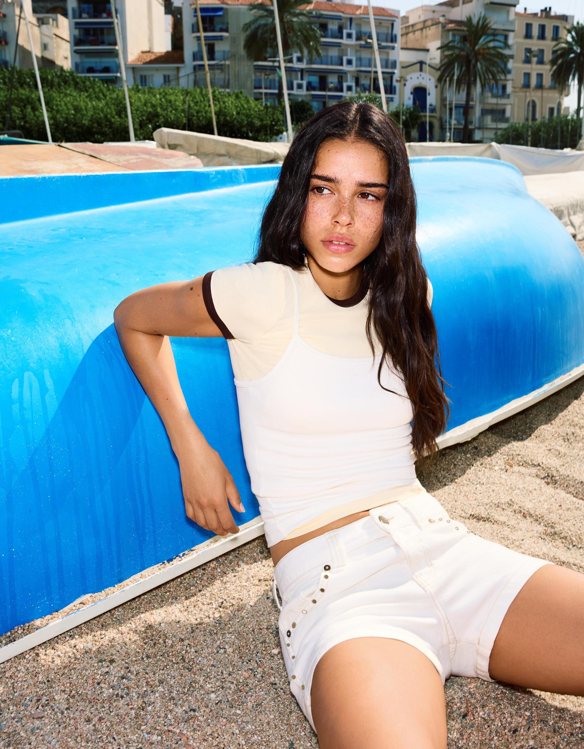 Voluminous studded shorts Product Image