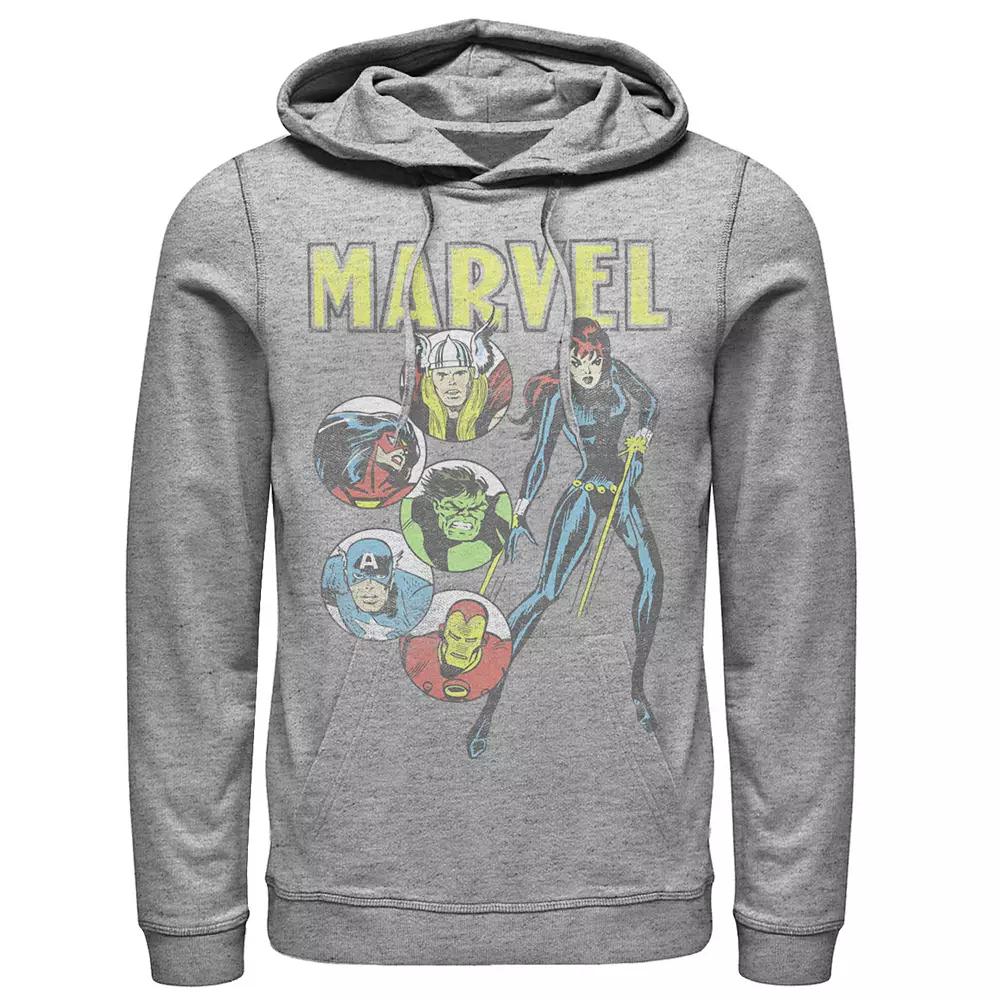 Men's Marvel Retro Avengers Vintage Comic Lineup Hoodie,  Product Image