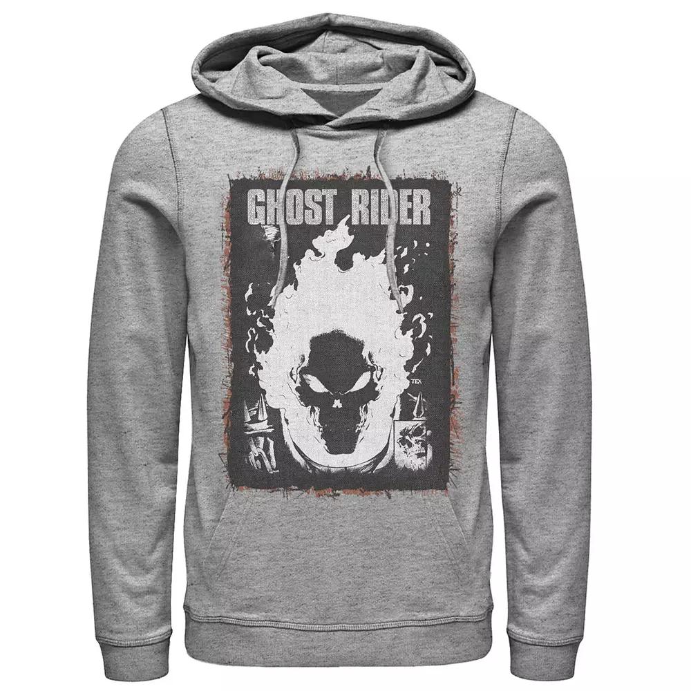 Men's Marvel Ghost Rider Dark Distressed Poster Hoodie,  Product Image