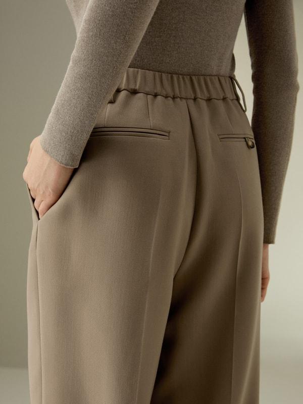 LILYSILK Wool Silk Blend Pants - for Women - Black Silk Wool - Chic and Cosy Wide Leg Pants 12 Product Image