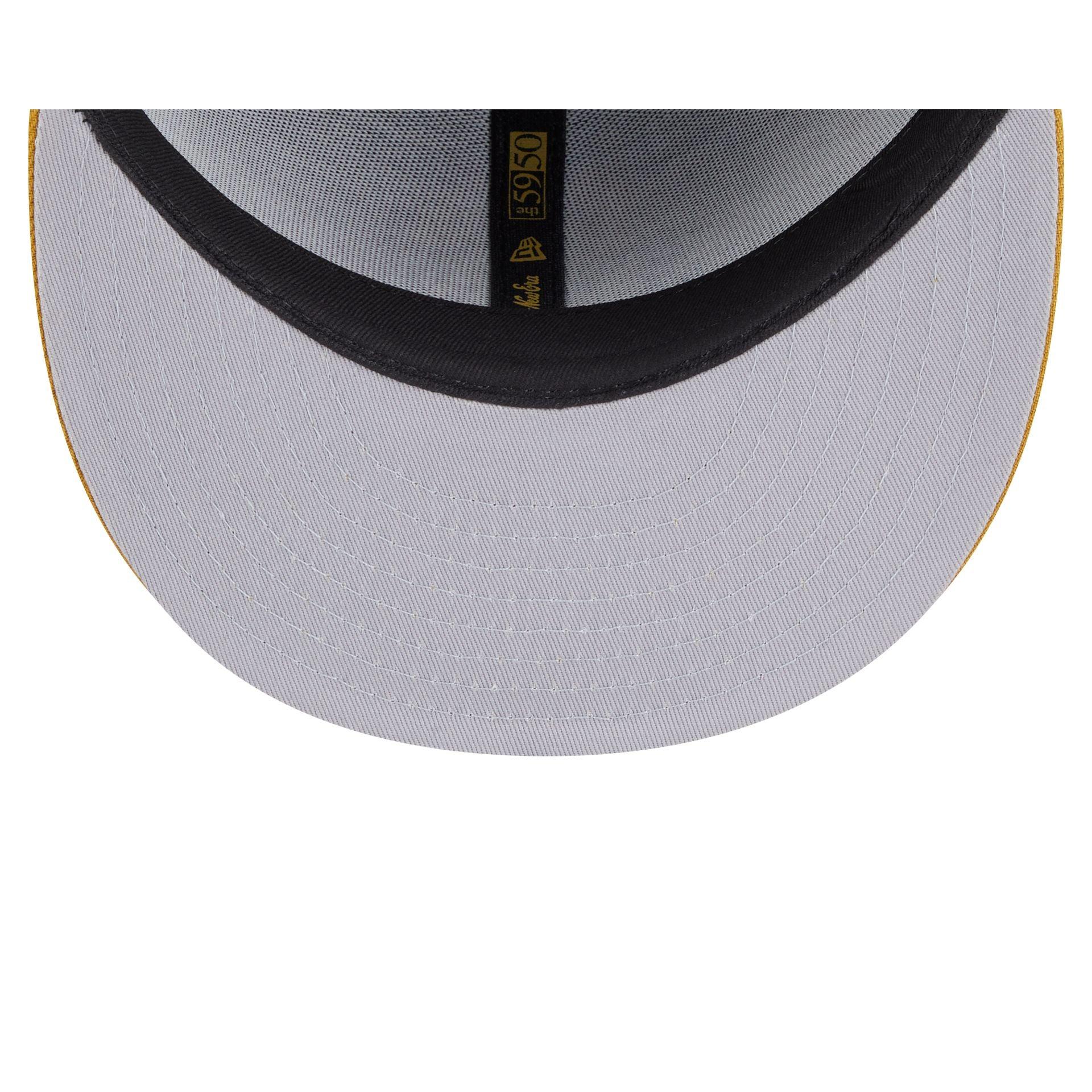 Miami Heat Metallic Gold Logo 59FIFTY Fitted Hat Male Product Image