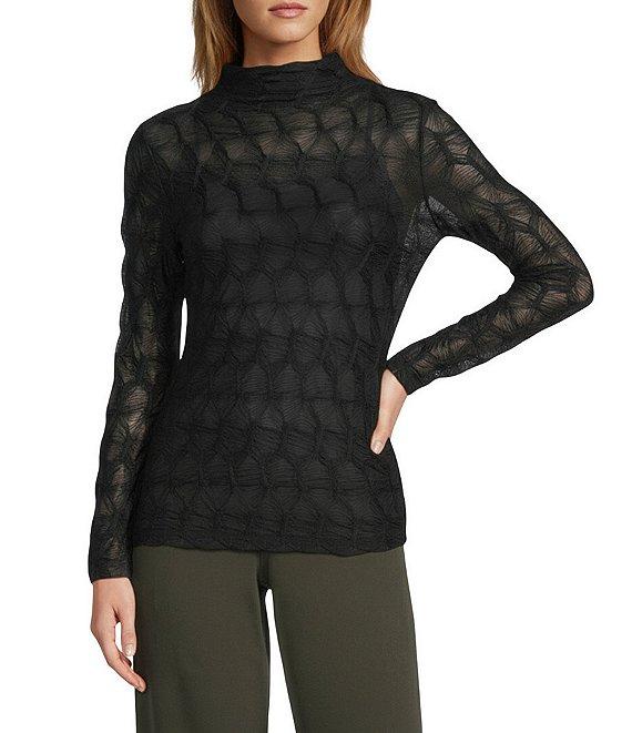 Antonio Melani Evangeline Puckered Jacquard Long Sleeve Coordinating Turtleneck Top Product Image