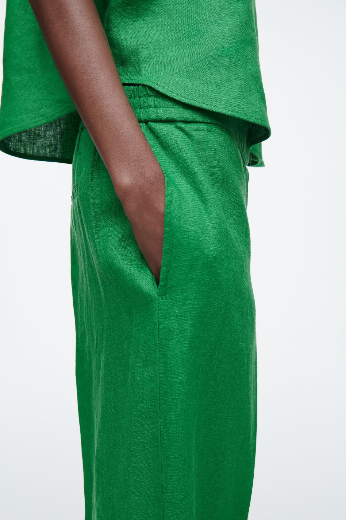 STRAIGHT-LEG TAILORED LINEN PANTS Product Image