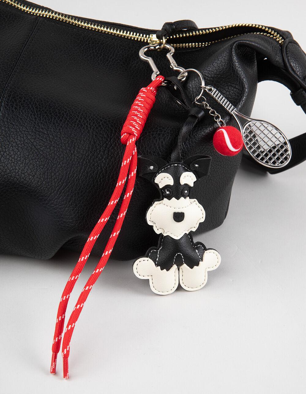 FULL TILT Faux Leather Dog Corded Bag Charm - MULTI Product Image