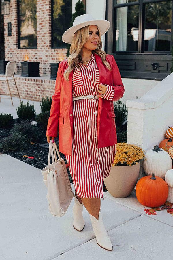 Clean Slate Stripe Midi In Red Curves Product Image