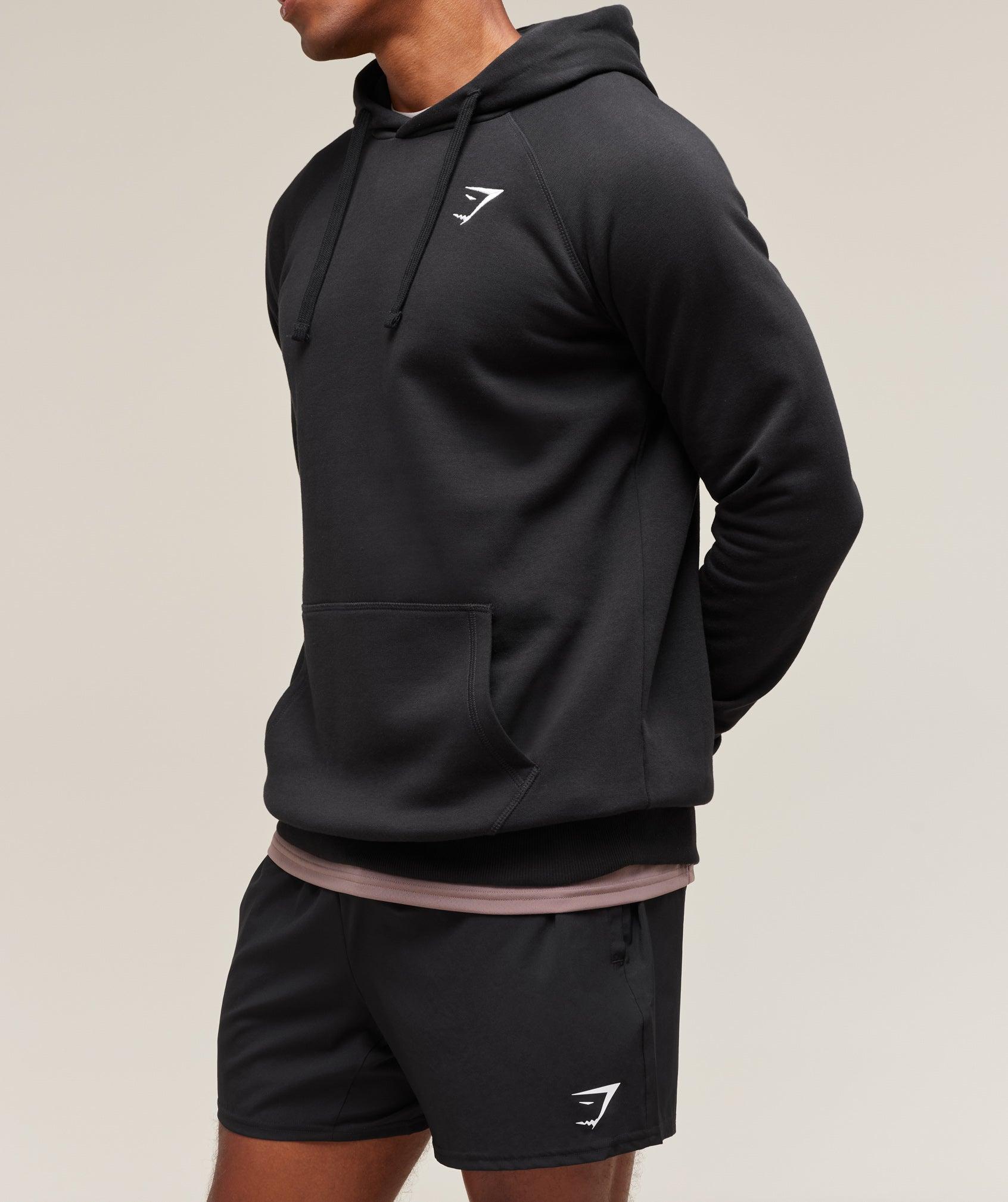 Gymshark Crest Hoodie - Black Male Product Image