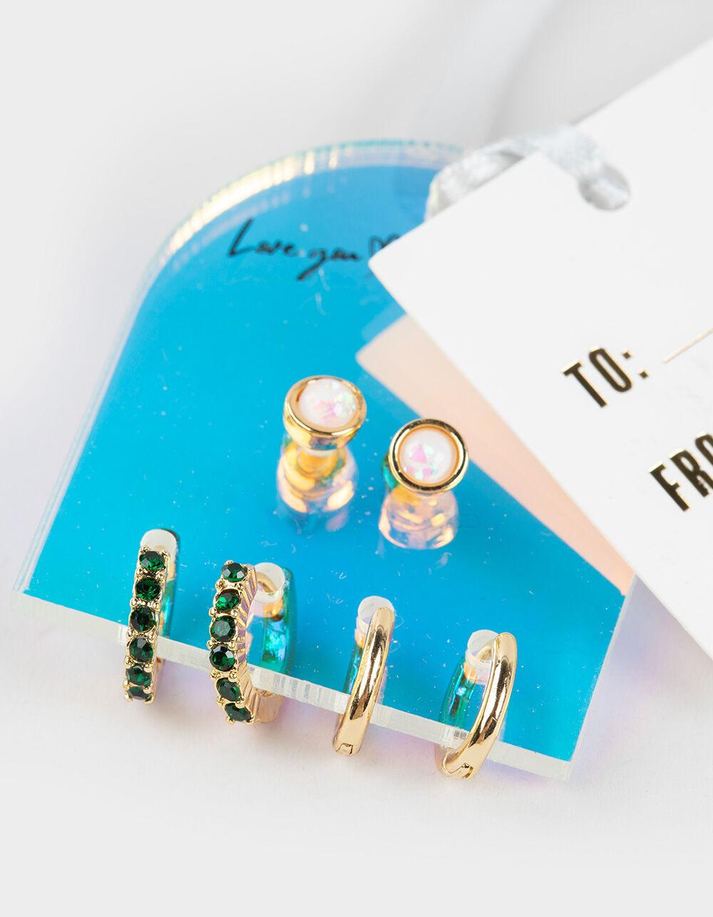 FULL TILT 3 Pack 14K Gold Dipped Hoop Earring Set - GOLD Product Image