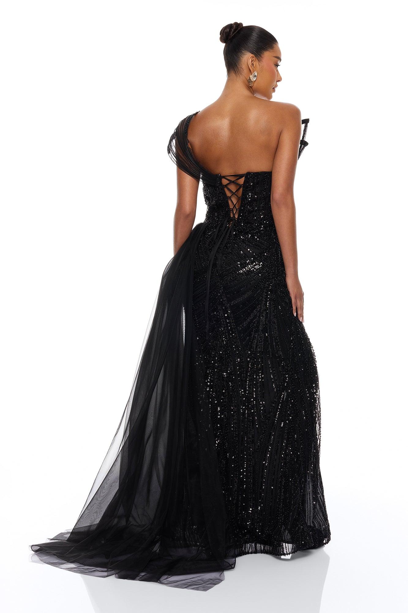 Pure Luxe Embellished Gown - Black Female Product Image