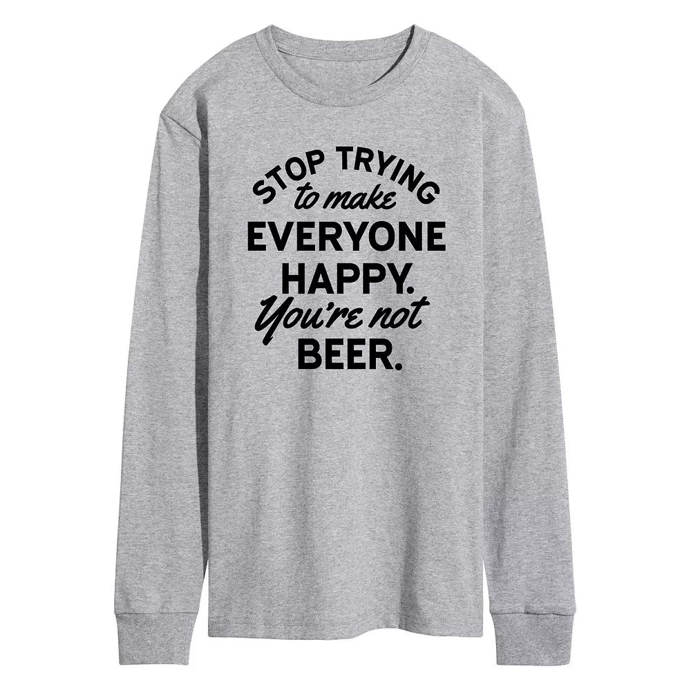 Men's Happy Beer Long Sleeve Graphic Tee,  Product Image