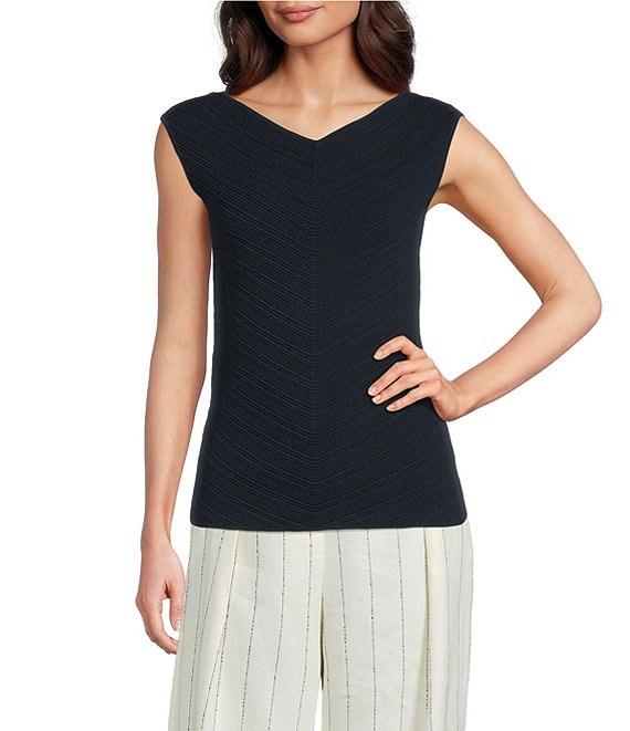 BOSS by Hugo Boss Faitini Ribbed Knit V-Neck Sleeveless Top Product Image