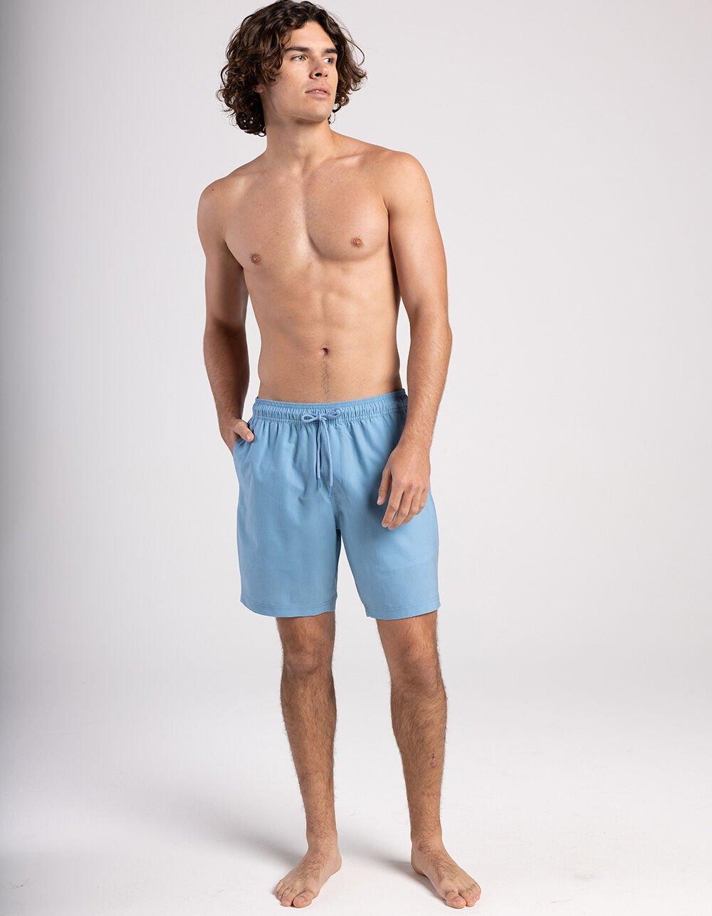 BLUE CROWN Mushroom Color Changing Mens 7" Swim Shorts - LIGHT BLUE Product Image