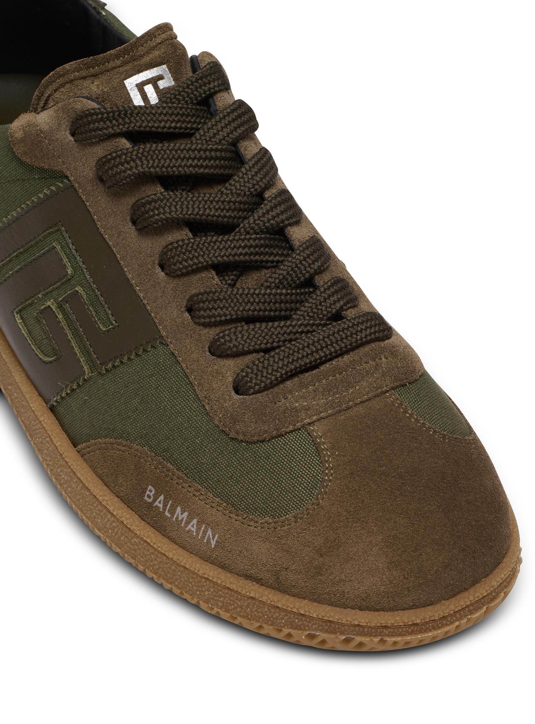 Leather and canvas Balmain Swan trainers Product Image
