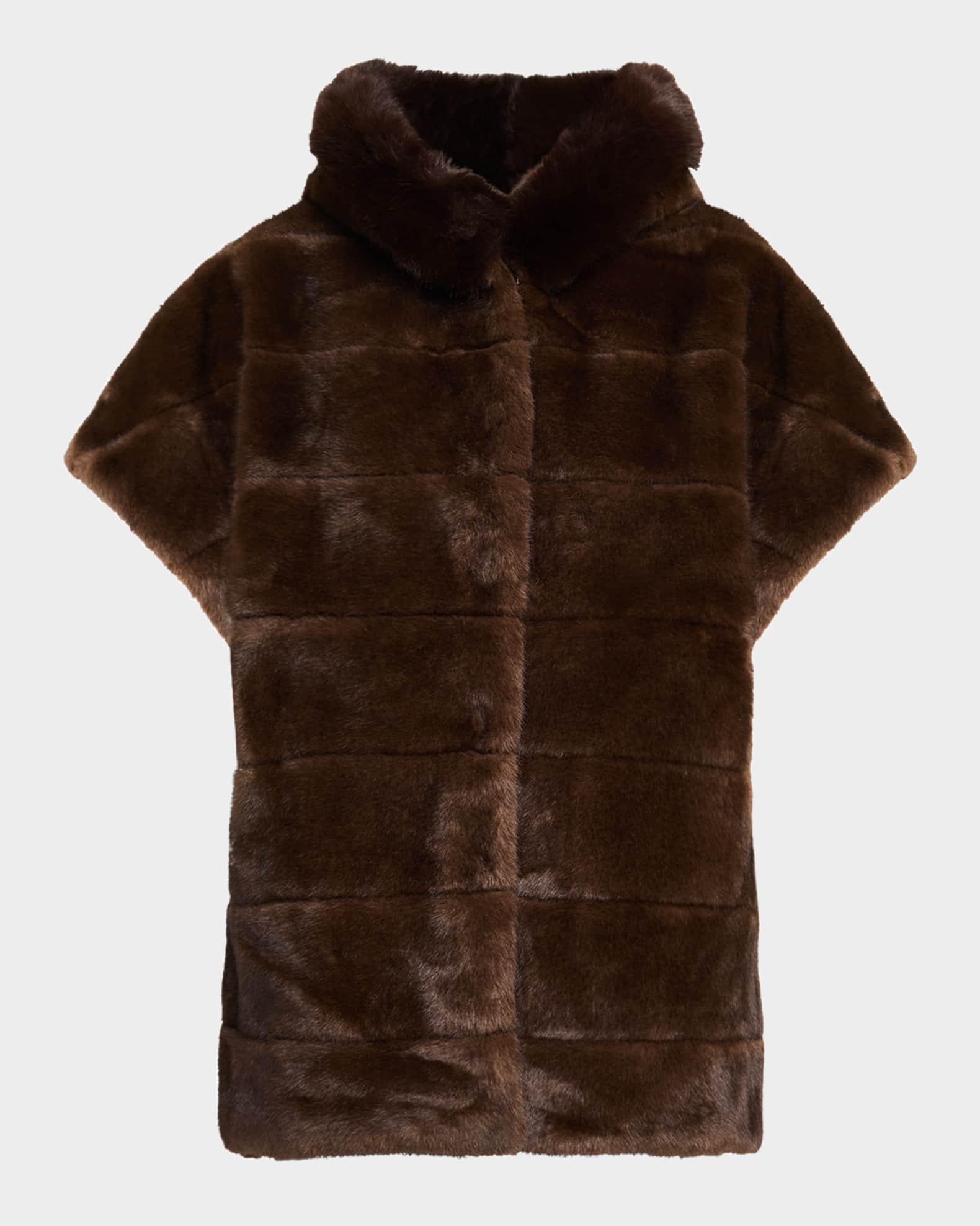 The Gloria Faux Fur Short Sleeve Vest Product Image