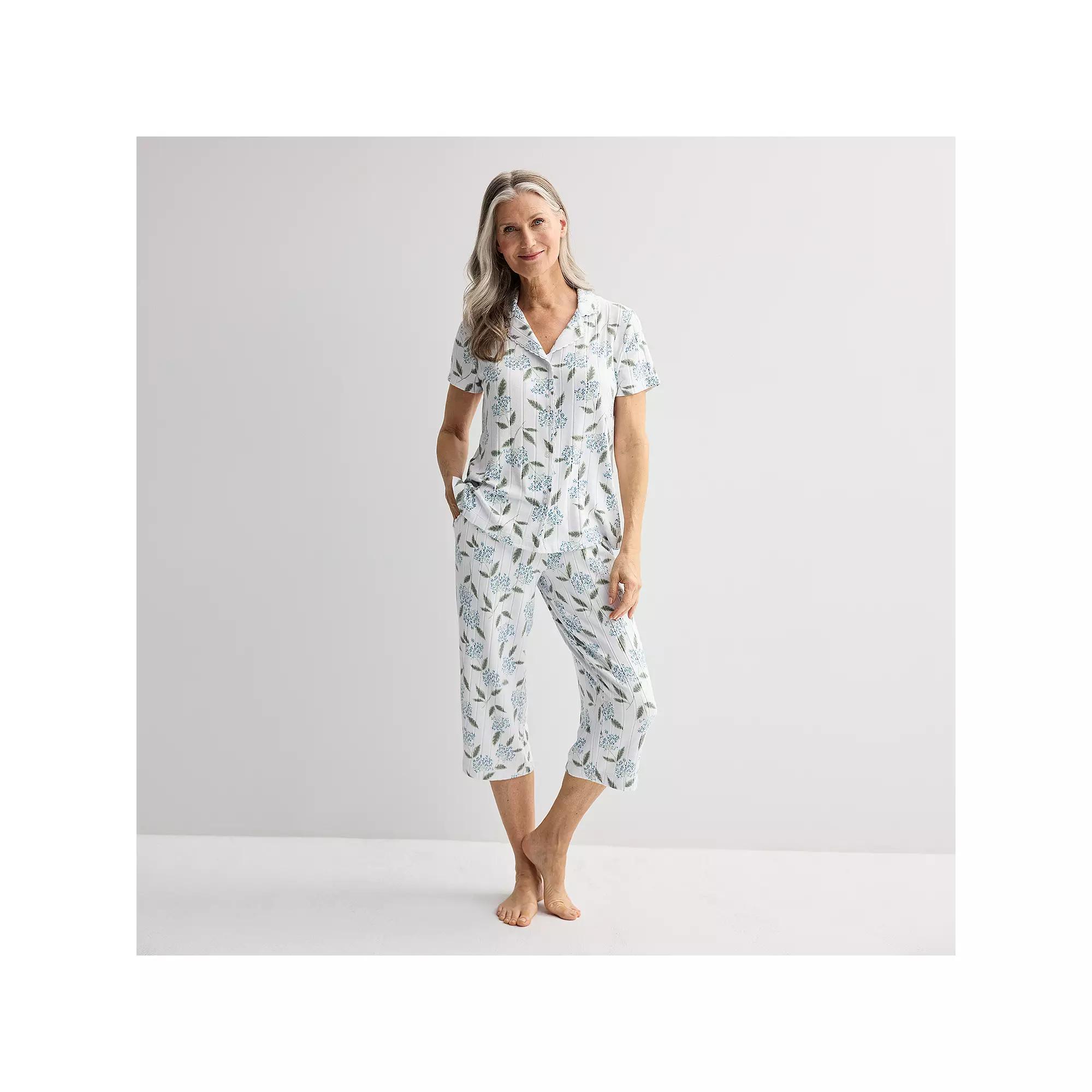 Women's Croft & Barrow® Wonderluxe Pajama Top & Pajama Pants Set, Size: XXL, Lalo Floral Product Image