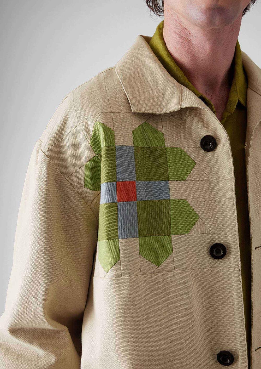 Patchwork Pinwheel Cotton Jacket | Multi Product Image