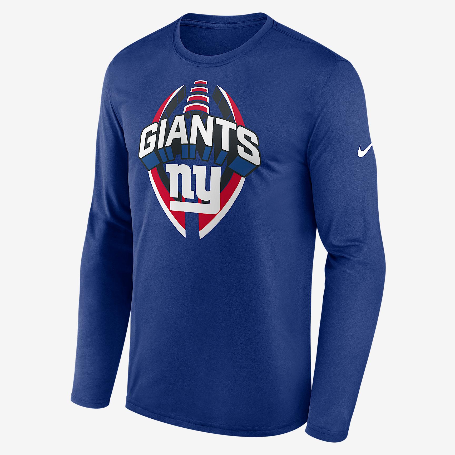 New York Giants Legend Icon Nike Mens Dri-FIT NFL Long-Sleeve T-Shirt | NKHT06F8I-NCF Product Image