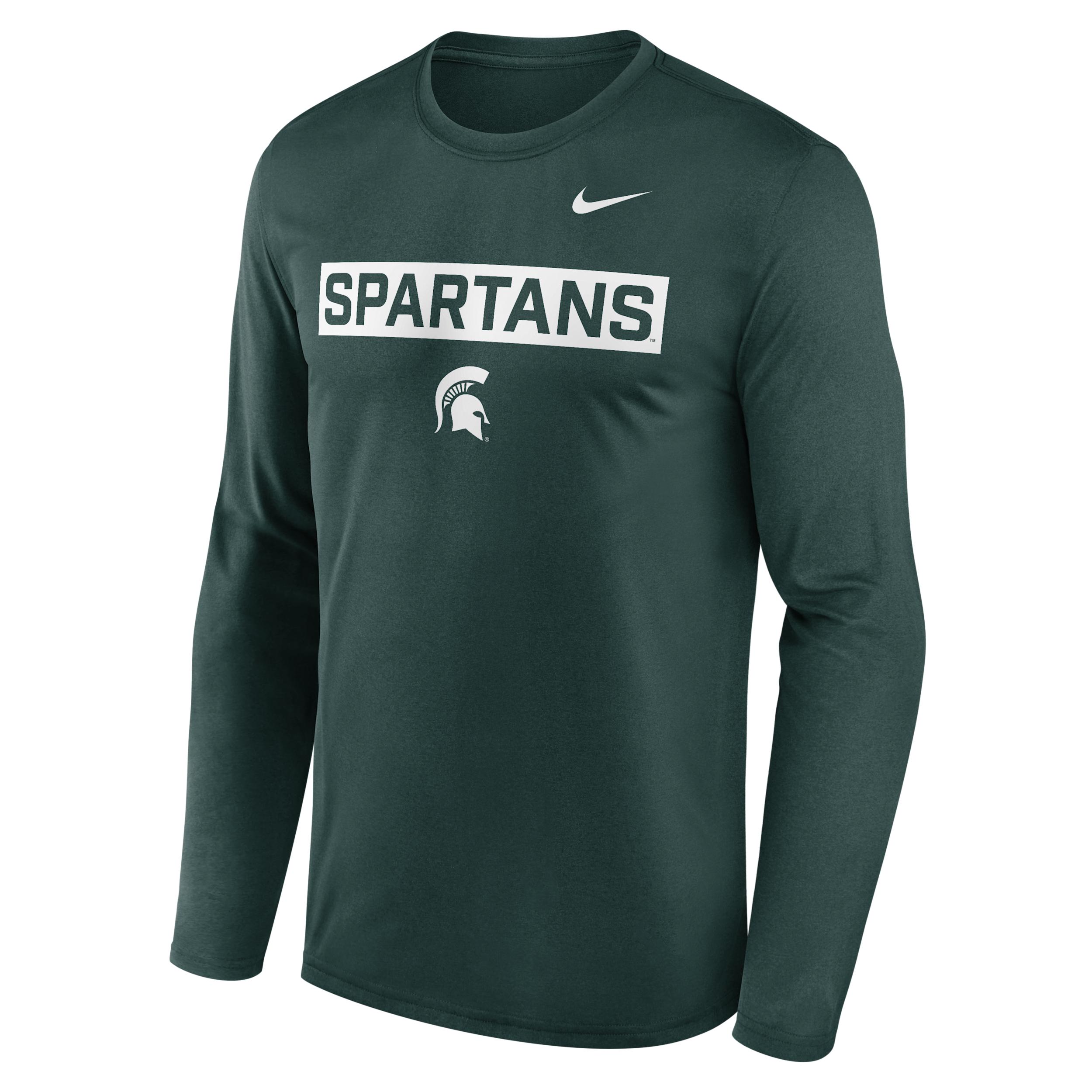 Michigan State Primetime Legend 2-Hit Nike Mens Dri-FIT College Long-Sleeve T-Shirt | NKGT3EYMST-6TH Product Image