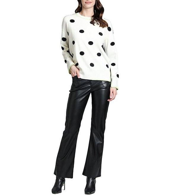 APNY Knit Polka Dot Crew Long Sleeve Sweater Product Image