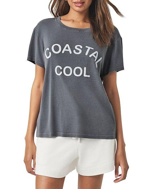 Splendid #double;Coastal Cool#double; Graphic Knit Crew Neck Short Sleeve Boxy Tee Product Image