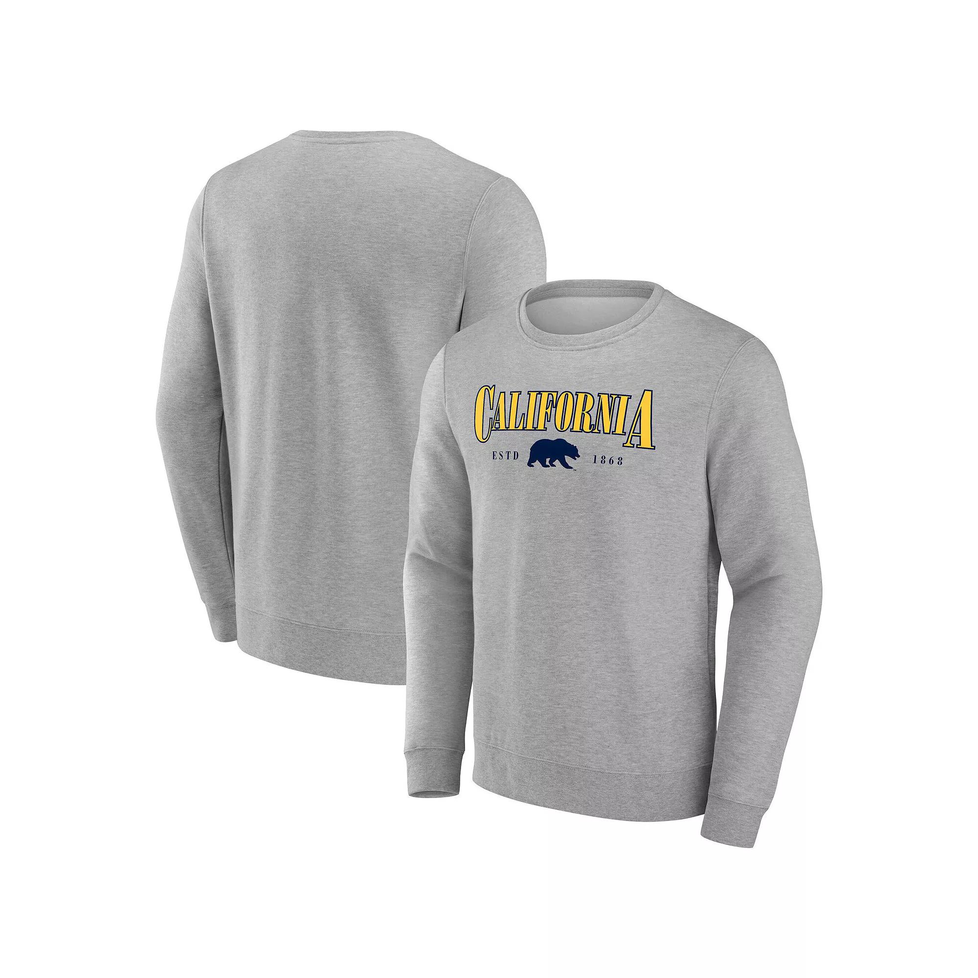 Men's Fanatics Gray Cal Bears True Classics Act Fast Fleece Pullover Sweatshirt, Size: Large, Grey Product Image
