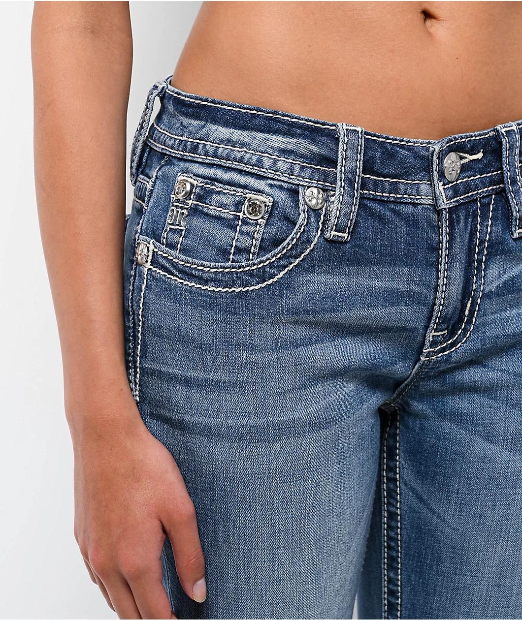 Miss Me Angellica Butterfly Medium Wash Bootcut Jeans Product Image