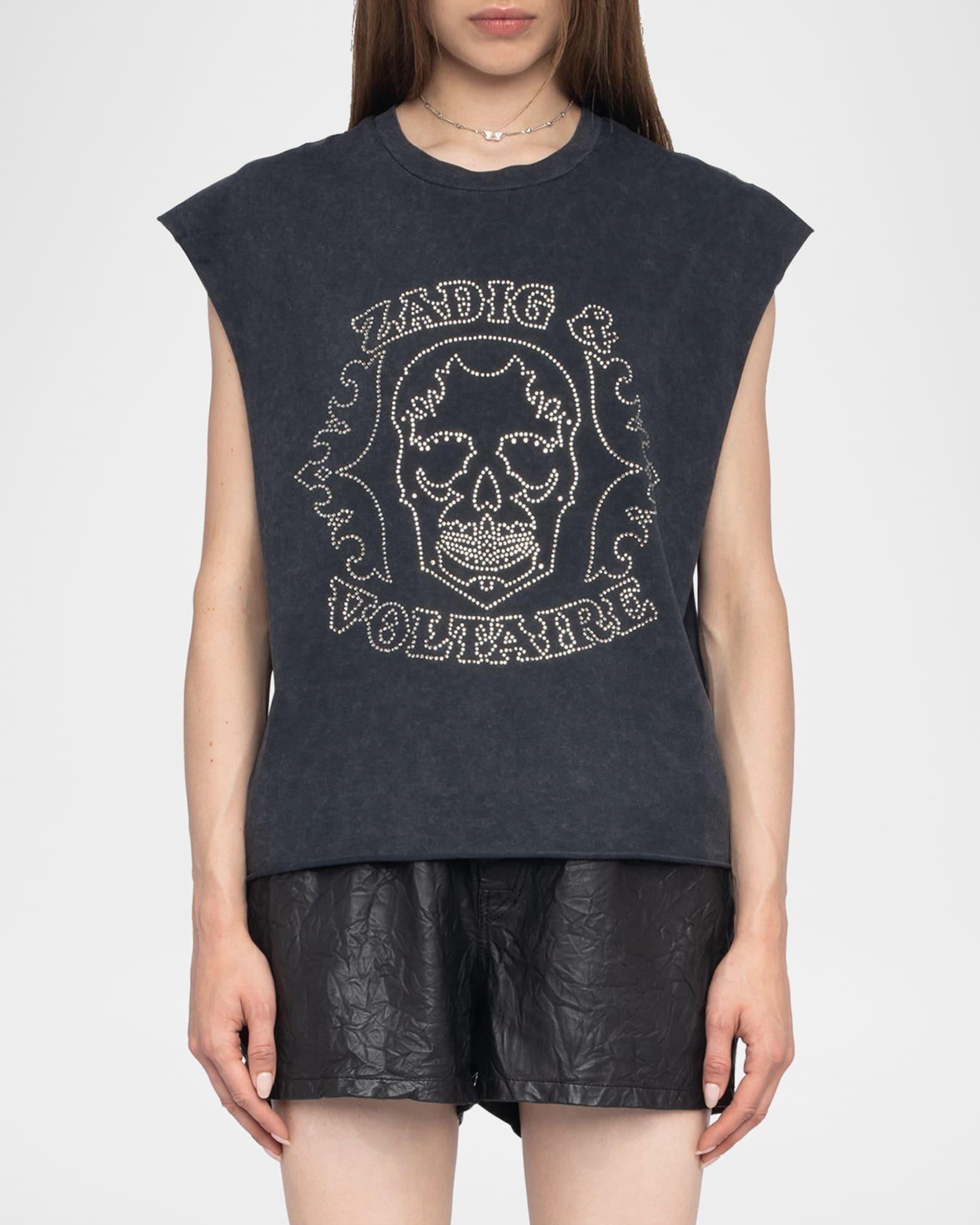 Cloe Skull Strass Tank Top Product Image